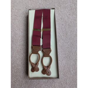 New in Box Vintage Trafalgar Suspenders Braces in Burgundy Nylon